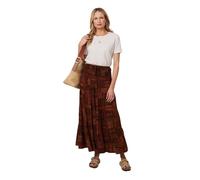 Izabel London Patchwork Print High Waist Maxi Skirt - 10 - Brown