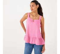 Izabel London Peplum Detail Top PINK SIZE 10