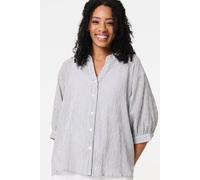 Izabel London Pinstripe Relaxed Button Back Blouse In Blue Blue 14