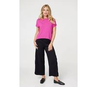 Izabel London Plain Short Sleeve Boxy T-Shirt In Purple Purple 14