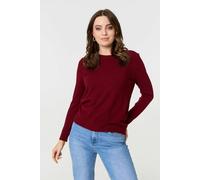 Izabel London Plain Soft Knit Long Sleeve Jumper - 16 - Red