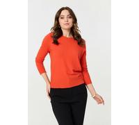 Izabel London Plain Soft Knit Long Sleeve Jumper - 18 - Orange