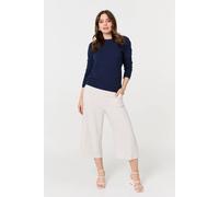 Izabel London Plain Soft Knit Long Sleeve Jumper In Navy Navy 12
