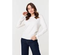 Izabel London Plain Soft Knit Long Sleeve Jumper - 14 - White