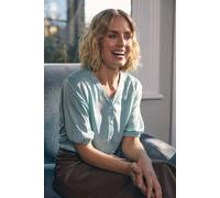 Izabel London Women's Plain V-Neck Puff 1/2 Sleeve Shirt in Green | Size: 12 Izabel London Green 12