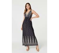 Polka Dot Empire Maxi Dress Izabel London Black 8