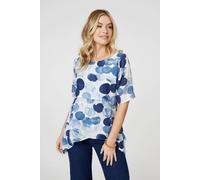 Polka Dot Layered Blouse Top Izabel London Blue 8