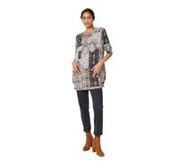 Izabel London Polka Dot Longline Sweatshirt for Women UK with Round Neck, Long Sleeves and Thigh Length Hem.