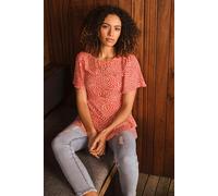 Izabel London Polka Dot Peplum Blouse In Red Red 16