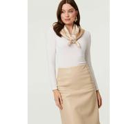 Izabel London Women's Polka Dot Print Satin Texture Scarf in Brown Izabel London Brown One Size