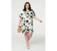 Izabel London Polka Dot Relaxed Tunic Dress - Green - 16