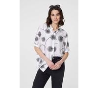 Izabel London Printed 1/2 Sleeve Button-Up Shirt In White White 12