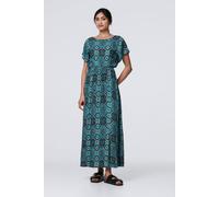 Izabel London Printed Batwing Sleeve Maxi Dress - Green - 10