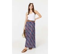 Izabel London Printed Belt Detail Maxi Skirt - Navy - 8