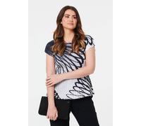 Izabel London Printed Cap Sleeve Pleated Top Multi