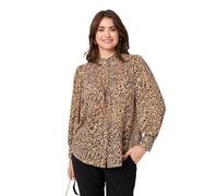 Izabel London Printed Collarless Blouse for Women UK with V-Neck, Long Sleeves and a Thigh Length Hem.