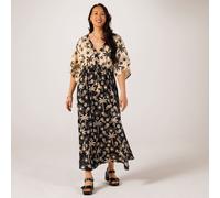 Izabel London Printed Midaxi Dress BLACK,WHITE SIZE 10