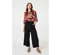 Izabel London Multi Orange Printed Oversized Top with Necklace Denim