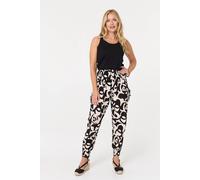 Izabel London Printed Shirred High Waist Harem Pants for Women UK with an Elasticated Waist and Tassel Details.