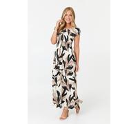 Izabel London Printed Short Sleeve Bardot Maxi Dress Multi