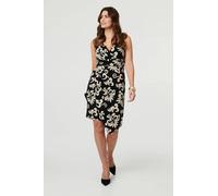 Izabel London Printed Sleeveless Knee Length Dress - 18 - Black