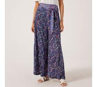Izabel London Printed Wide Palazzo Trousers BLUE MULTI SIZE 10