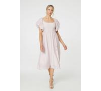 Izabel London Puff 1/2 Sleeve Knee Length Dress - Pink - 8