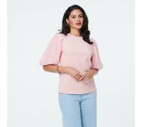 Izabel London Puff Sleeve T-Shirt BLACK SIZE 10