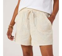 Izabel London Pure Cotton Embroidered Shorts IVORY SIZE 10