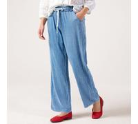 Izabel London Relaxed Denim Look Trouser BLUE SIZE 10