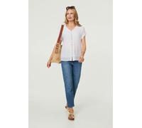 Izabel London Relaxed Layered Short Sleeve Shirt - 12 - White