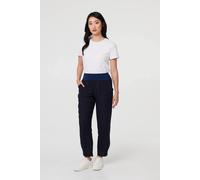 Izabel London Relaxed Linen Tapered Trousers In Blue Blue 14