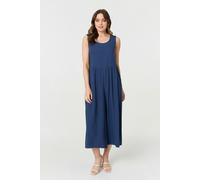 Izabel London Relaxed Sleeveless Wide Crop Jumpsuit For Women UK with a wide fit, a v-back and shirring.