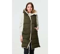 Izabel London Reversible Faux Fur Padded Hooded Gilet In Green Green M