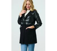 Izabel London Reversible Faux Leather Teddy Coat - Black - 18