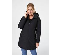 Izabel London Reversible Hooded Puffer Coat In Black Black 16
