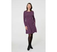 Izabel London Ruched Button Detail Short Shift Dress - 10 - Purple