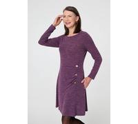 Izabel London Ruched Button Detail Short Shift Dress In Purple Purple
