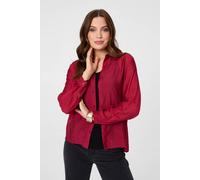 Izabel London Semi Sheer Layered Long Sleeve Shirt Red