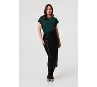Izabel London Women's Sequin Embellished Pencil Midi Skirt in Black | Size: 18 Izabel London Black 18