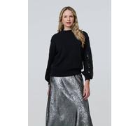 Izabel London Women's Sequin Embellished Relaxed Jumper in Black | Size: Small Izabel London Black S