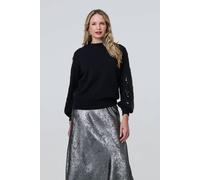 Izabel London Sequin Embellished Relaxed Jumper In Black Black L
