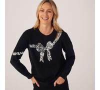 Izabel London Sequin Knot Knit Jumper BLACK SIZE 10