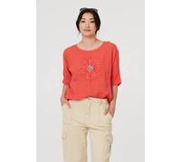 Izabel London Sequin Textured Detail Relaxed Top - 14 - Orange