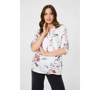 Izabel London Women's Sequin Trim V-Neck Relaxed Blouse in White | Size: 10