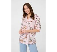 Izabel London Sequin Trim V-Neck Relaxed Blouse - 12 - Pink