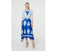 Izabel London Sheer 3/4 Sleeve Open Front Cardigan - White - One