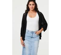 Sheer Mesh Texture 3/4 Sleeve Cardigan Izabel London Black S/M