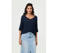 Izabel London Sheer Mesh Texture 3/4 Sleeve Jumper - S/M - Nvay