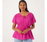Izabel London Short Sleeve Tie Detail Blouse PINK SIZE 10